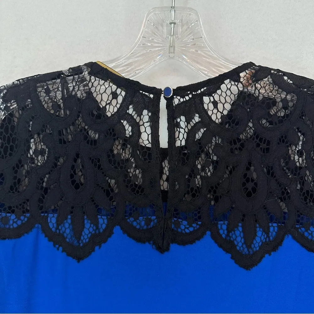 NWT Cynthia Steffe Shift Short Sleeve Knee Length Dress Lace Size 2 Blue - Image 9