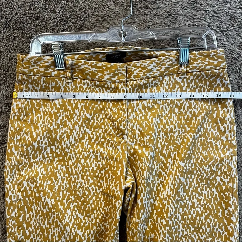 J. CREW City Fit Stretch animal leopard print Ankle Pants yellow gold - Image 7