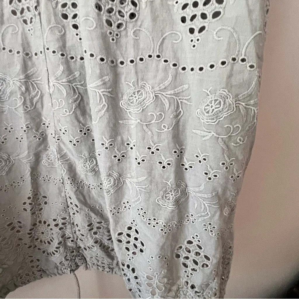 SUNDANCE Moonlight Eyelet  open front Jacket Grey Womens SIZE SMALL crochet boho - Image 7