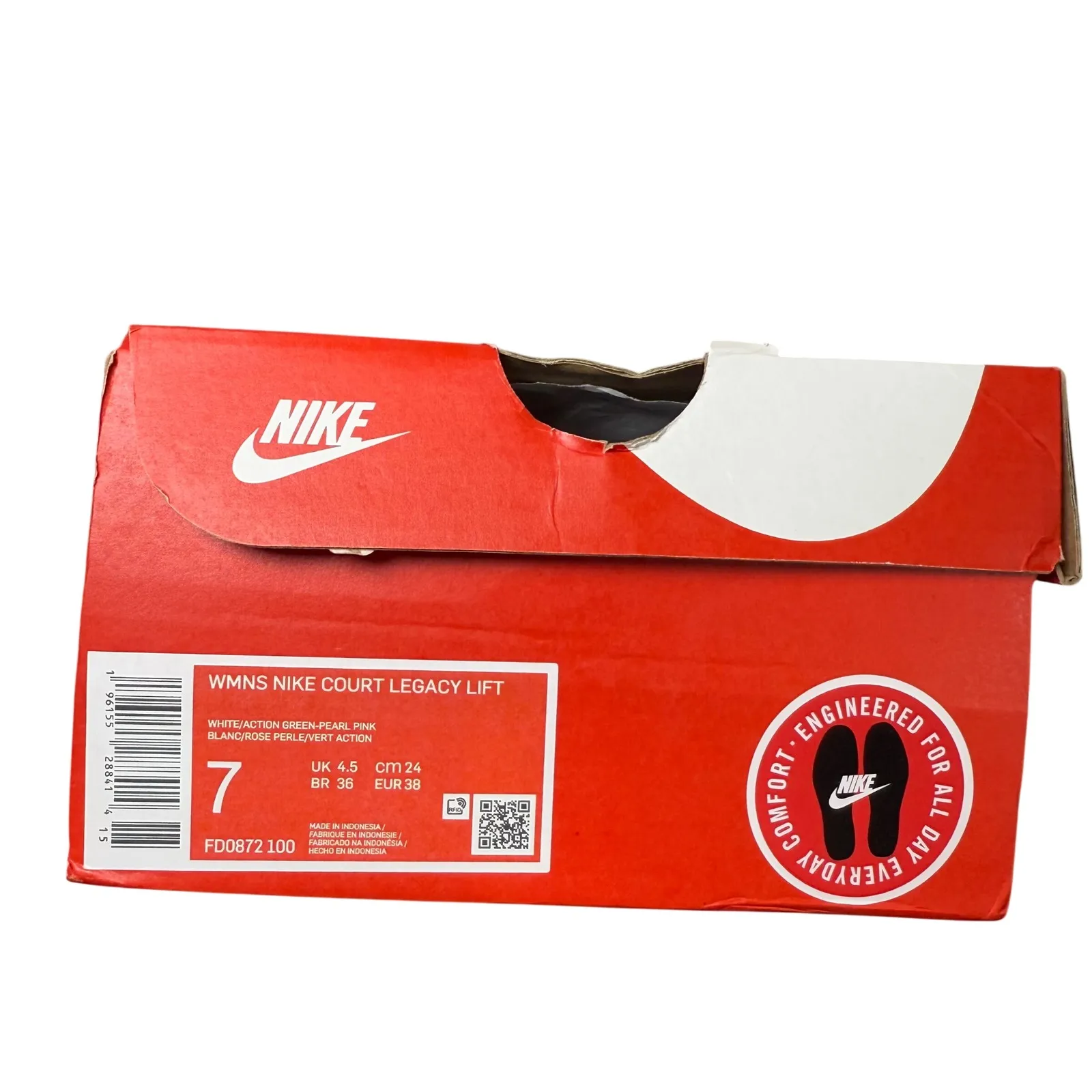 Nike Womens Court Legacy Lift White Lime Green Platform Sneakers Size 7‎ NEW - Image 6