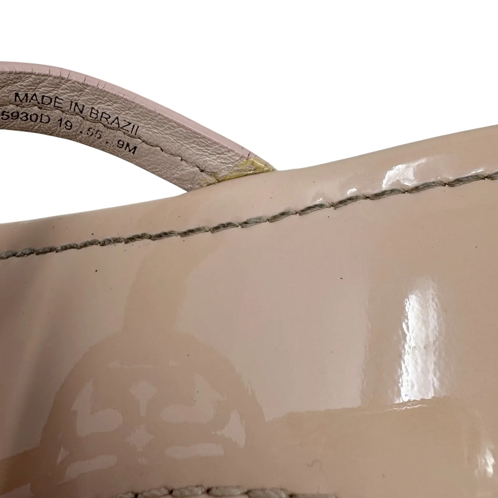 TORY BURCH Light Pink Patent Leather Miller Classic Designer Logo Sandals Size 9 - Image 11