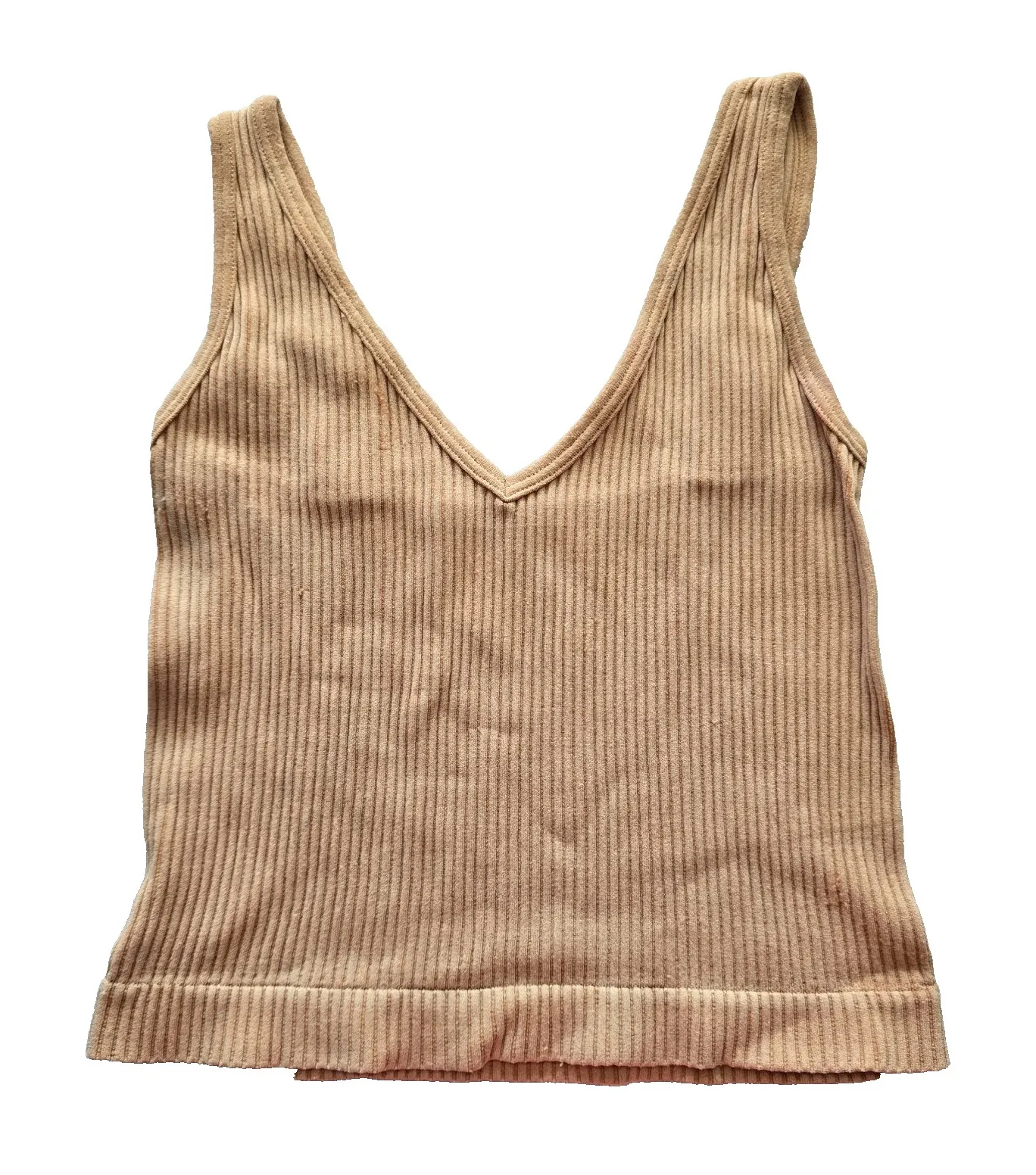 Ribbed Comfort Y2K Bra Top Wireless Pullover Stretch Sleep Active Aura Pink S/M - Image 1