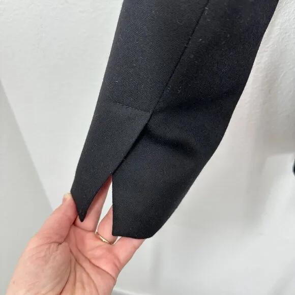 Piazza Sempione Women's Size 14 Black Fitted Wool Blend Blazer Jacket‎ Career - Image 3