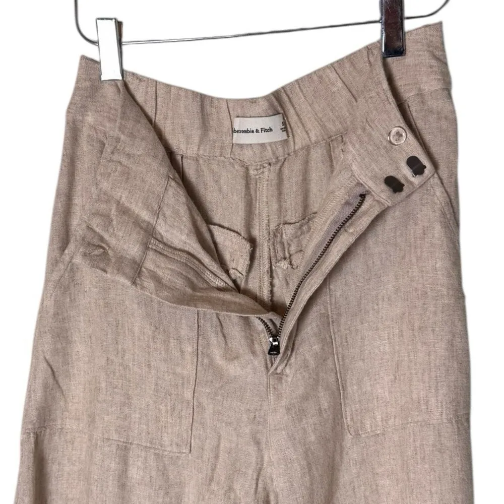 A&F high rise Linen-Blend Pants S light beige - Image 4