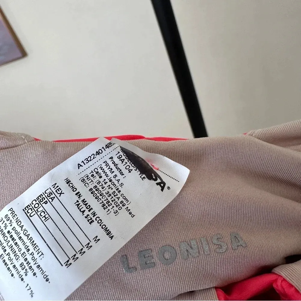 Leonisa NWOT ‎ shaping one piece swimsuit NEON  size M - Image 4