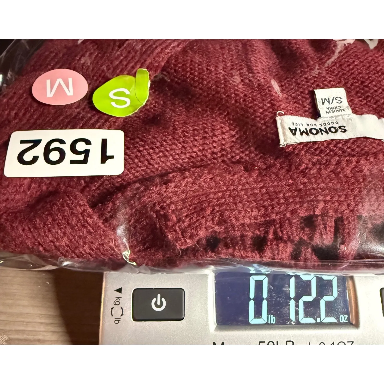 SONOMA Women Small/Medium Cable Knit V-Neck Sleeveless Burgundy Sweater Vest - Image 8