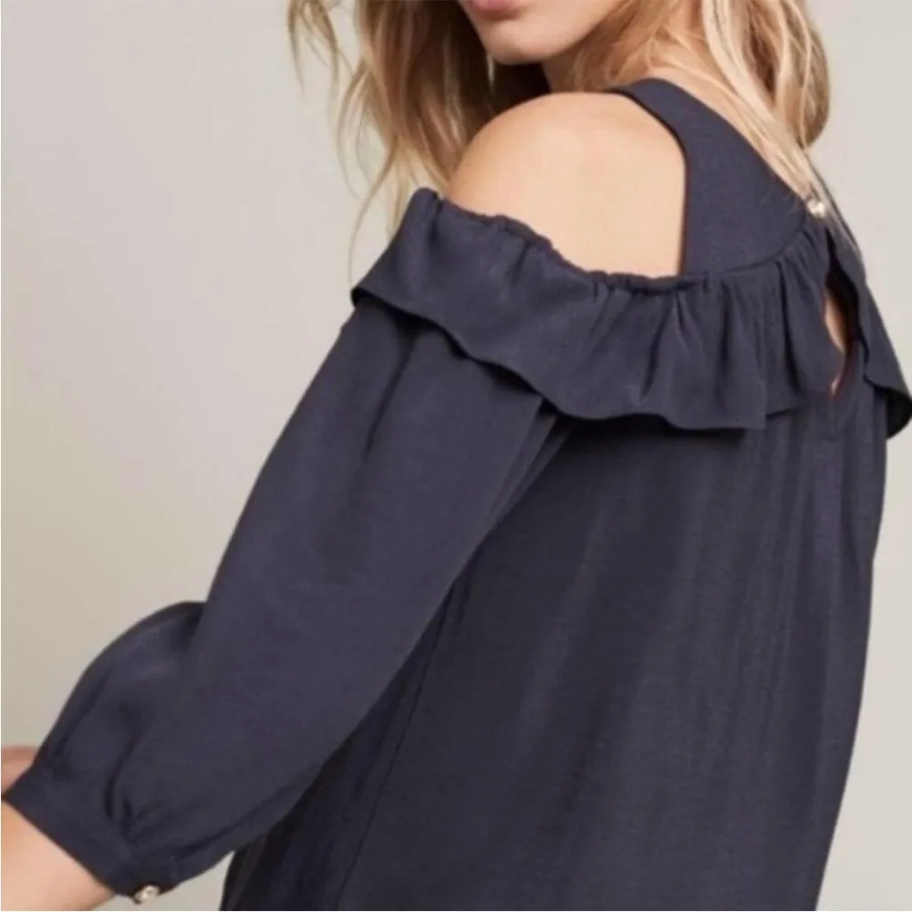 Anthropologie Maeve Brearly Cold Shoulder
Ruffle Top - Image 9