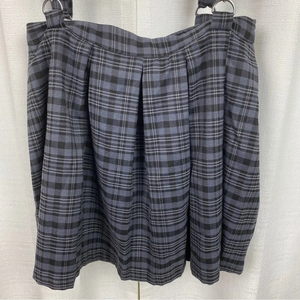 Hot Topic Black Plaid Mini Suspender Skirt Sz.S - Image 5