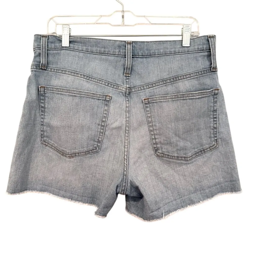J. Crew High Rise Button Fly Frayed Denim Short Womens 30 Light Wash Boho Hippie - Image 5