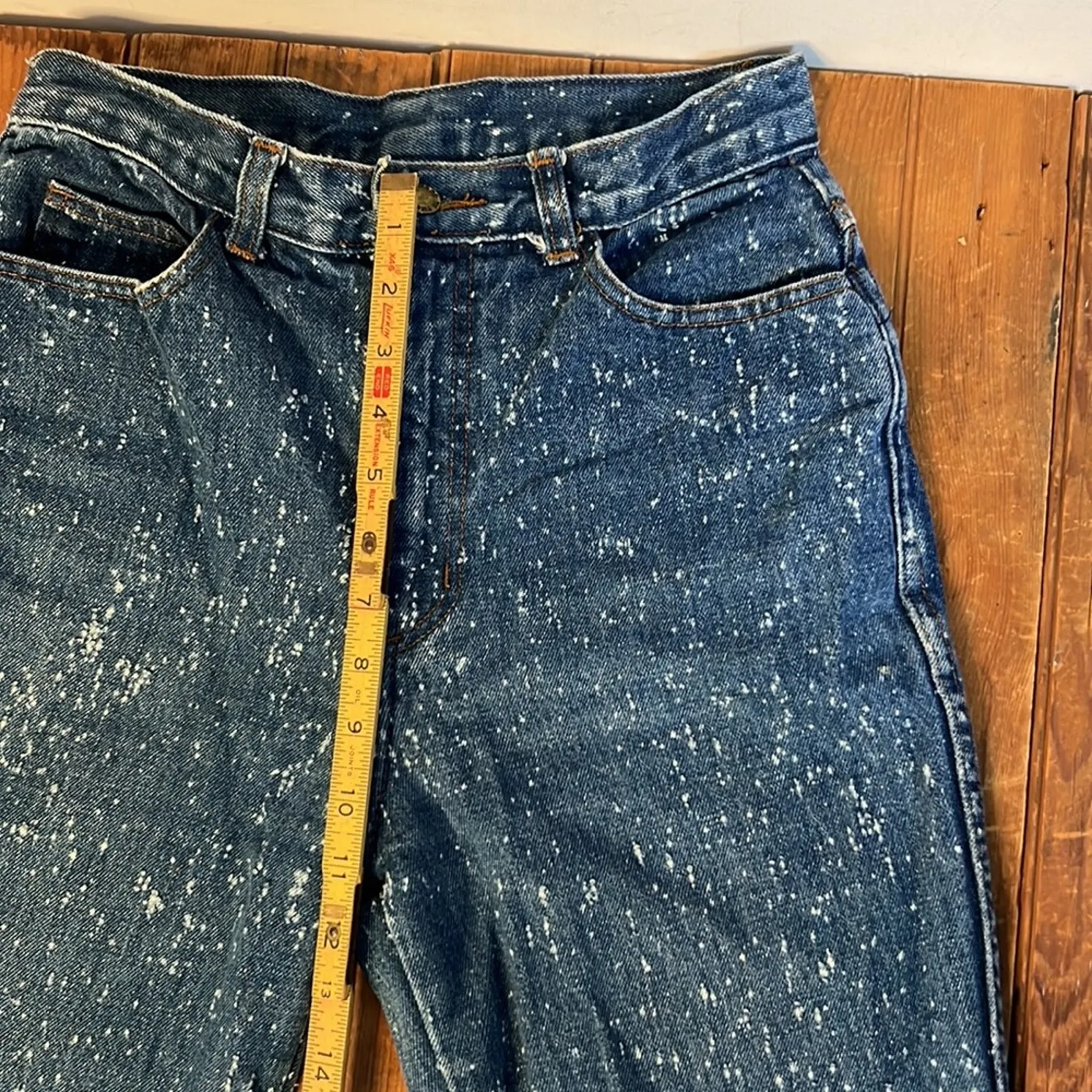 Vintage Made in the shade jeans speckled high rise straight leg unique Blue Size undefined - Image 2