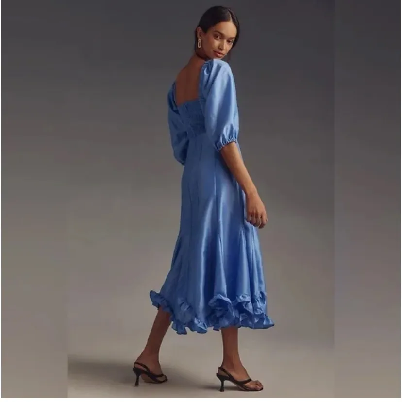 Anthropologie Hutch blue twist front dress size L NWT - Image 2