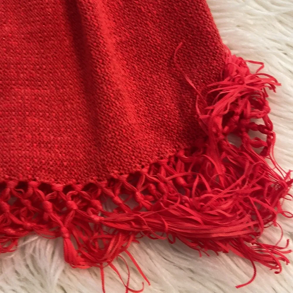 Lilly Pulitzer Cardigan Elegant Red Women's Sweater with Fringe length 32” - Image 10