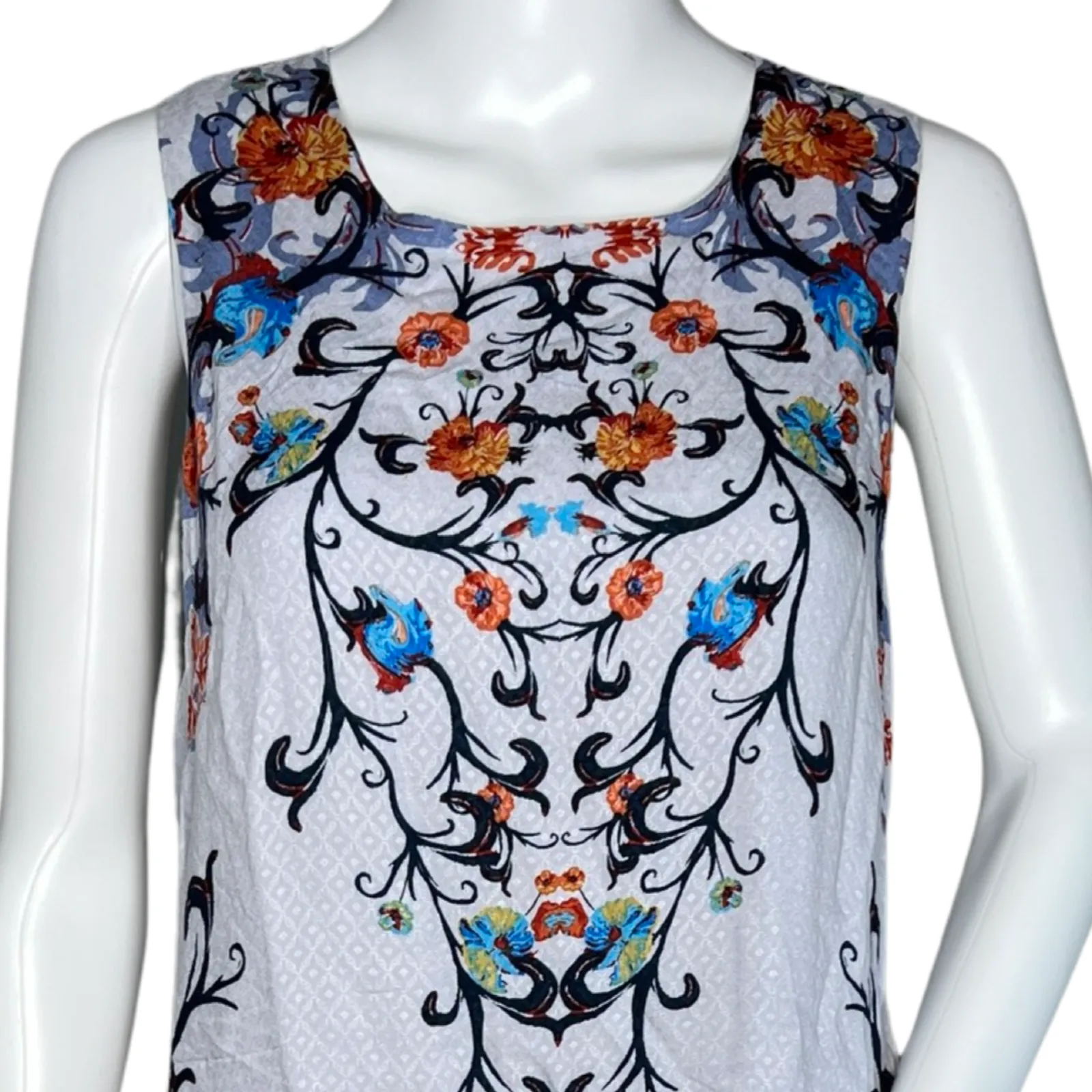 Ecote Dress Womens Large Blue‎ Floral Open Cutout Back Flowers Casual Bohemian - Image 5