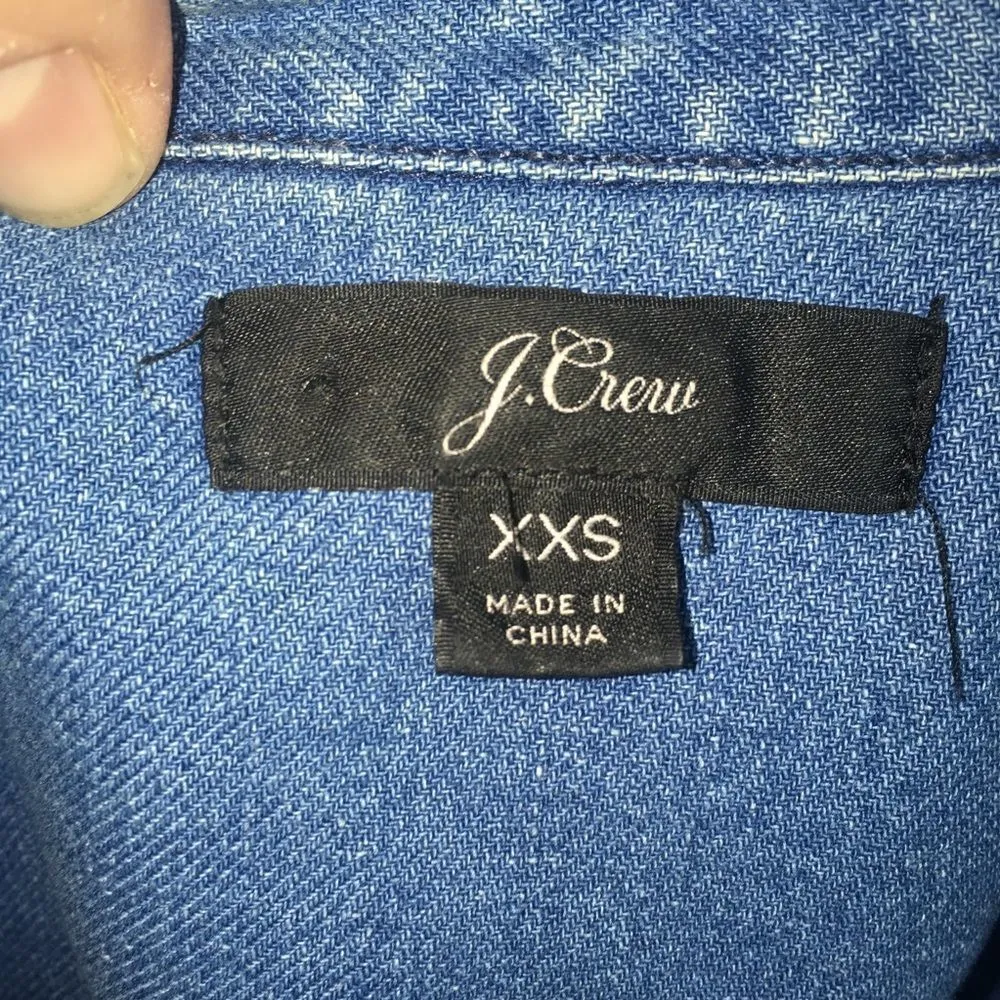 J Crew XXS split neck denim tunic - Image 3