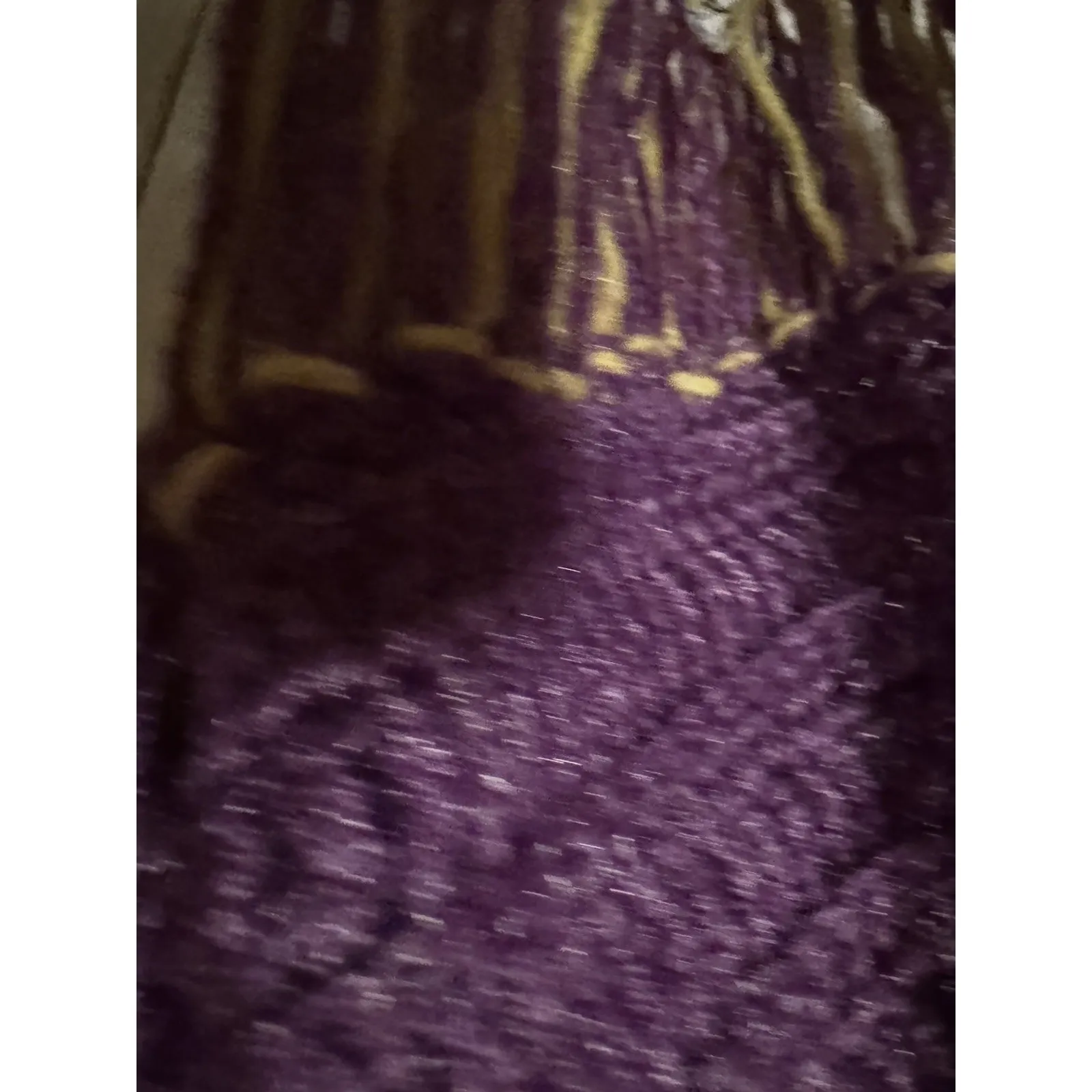 Vintage Purple And Yellow Chevron Pattern Handmade Poncho - Image 6