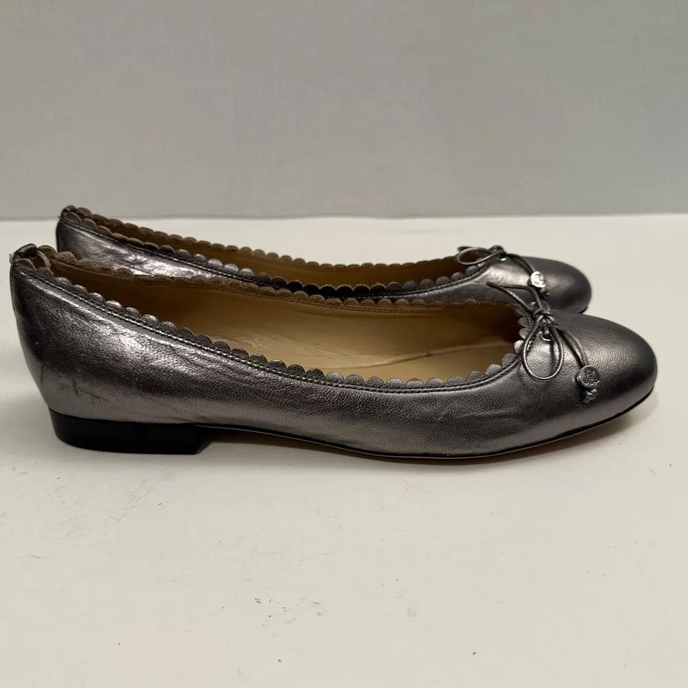 Lauren Ralph Lauren Glennie Leather Ballet Flats Gray Size 10 - Image 2