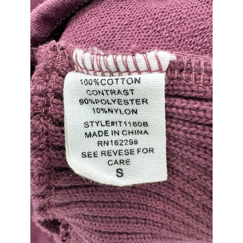 Bucket List Sweatshirt Women's Small Hooded Pullover Purple Oversized Pockets‎ - Image 4
