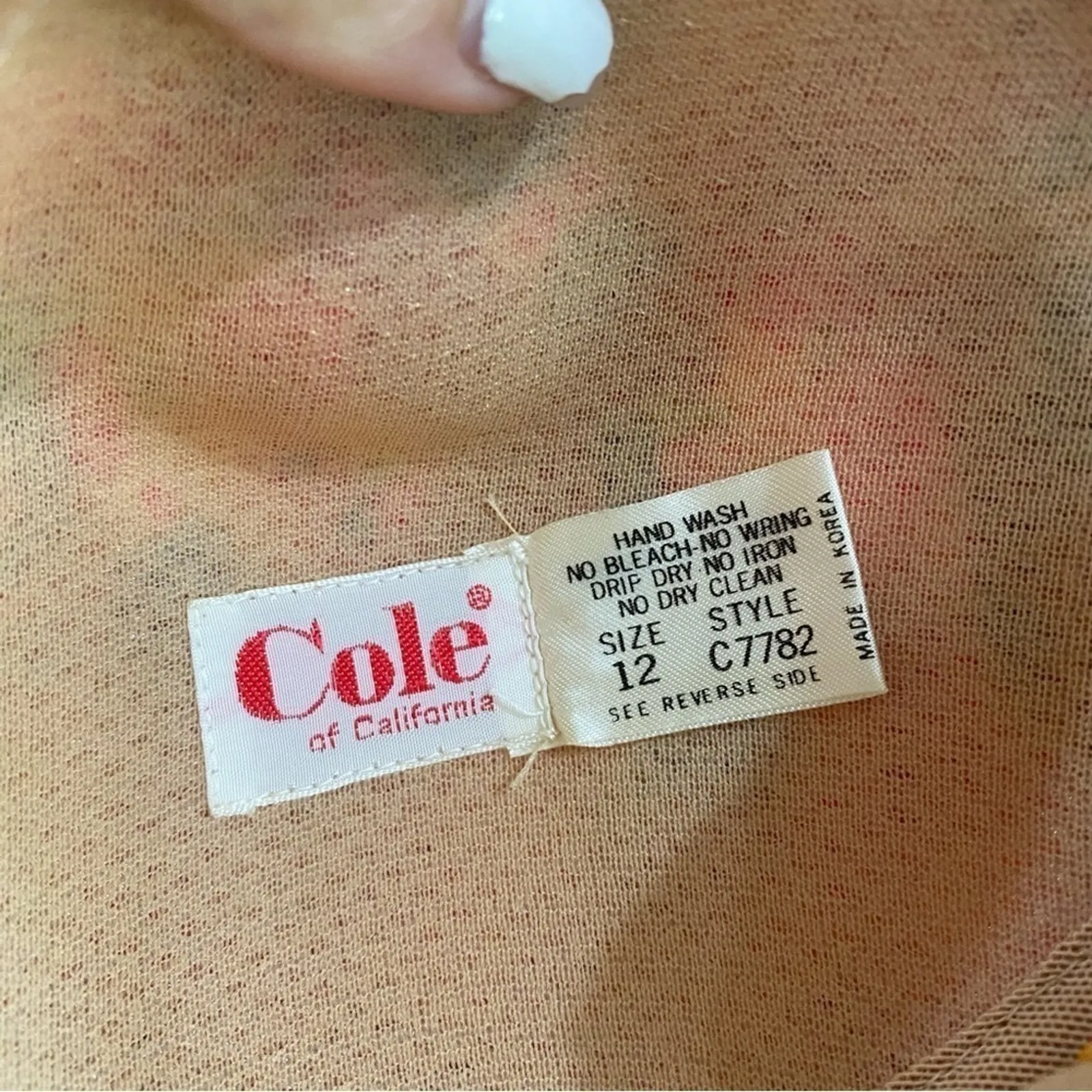 VTG Cole of California Floral Halter One Piece Swimsuit 70s Style Sz 12 Pink - Image 3