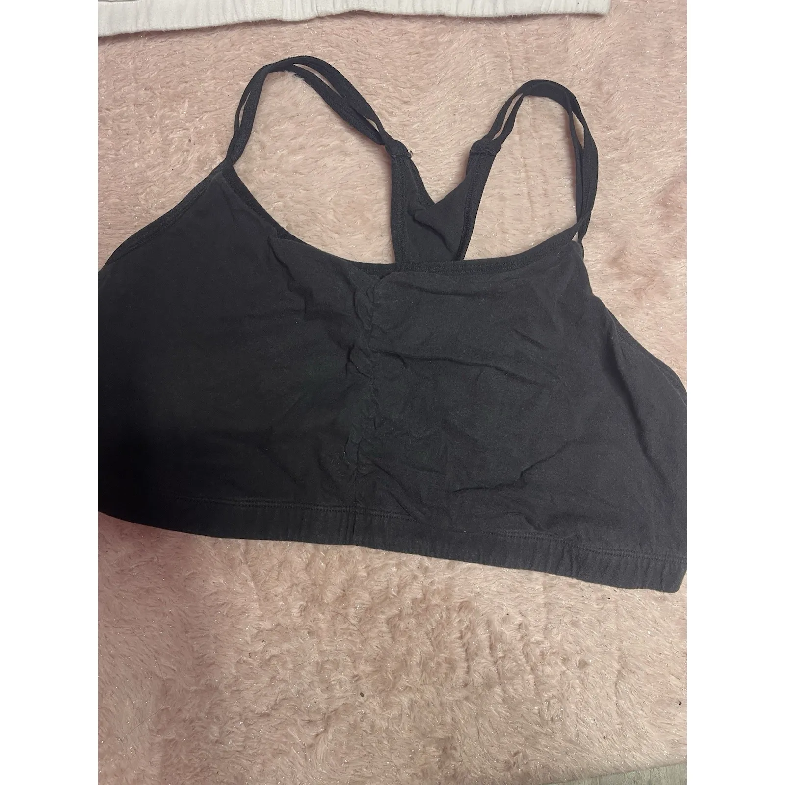 Fruit Of The Loom Sports Bra Women 44 Black Gray White Pullover Racerback 3 Pack - Image 2