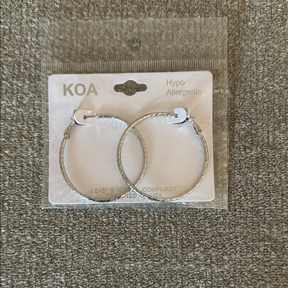 KOA Hypo Allergenic Silver Hoop Earrings - Image 2