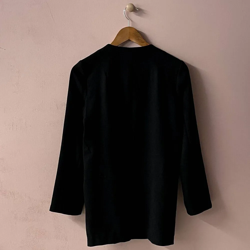 Sophie Rue Black Lightweight Open Front Blazer EUC Size M - Image 2