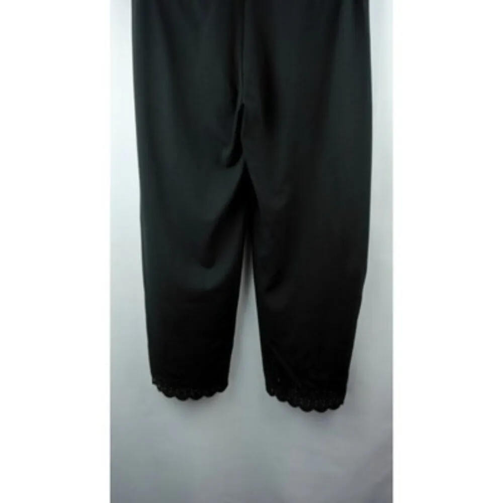 BetaBrand Black Dress Pant Yoga Capri
 Medium Petite meshed and scalloped calf - Image 3