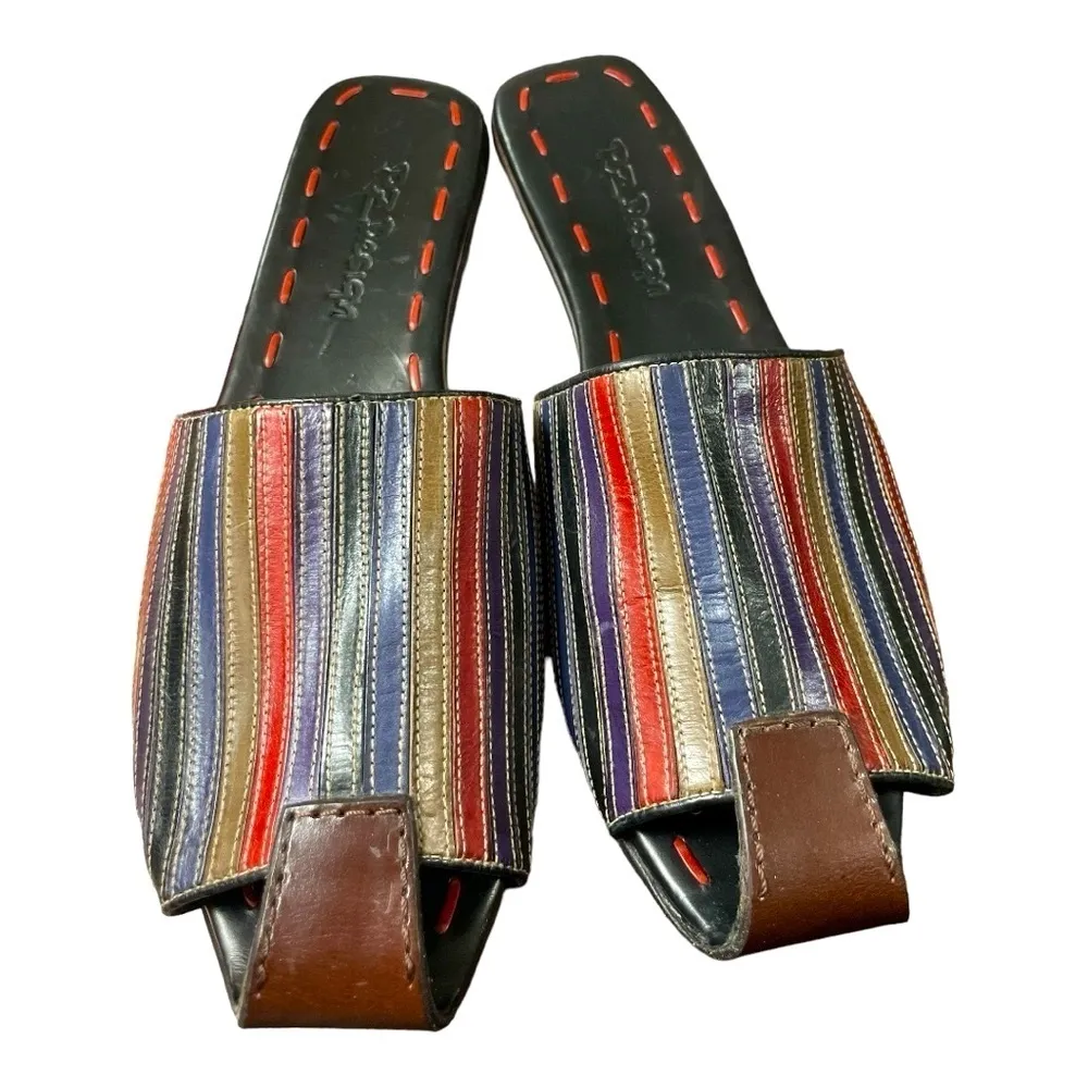 Vintage All Leather Mules By Upscale RZ Design size 10 Brown - Image 2