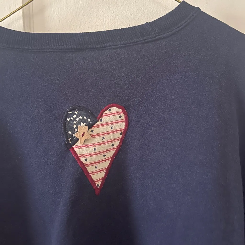 Vintage Americana 90s Appliqué Sweatshirt #90sfashion #vintage #patriotic sizeXL - Image 7