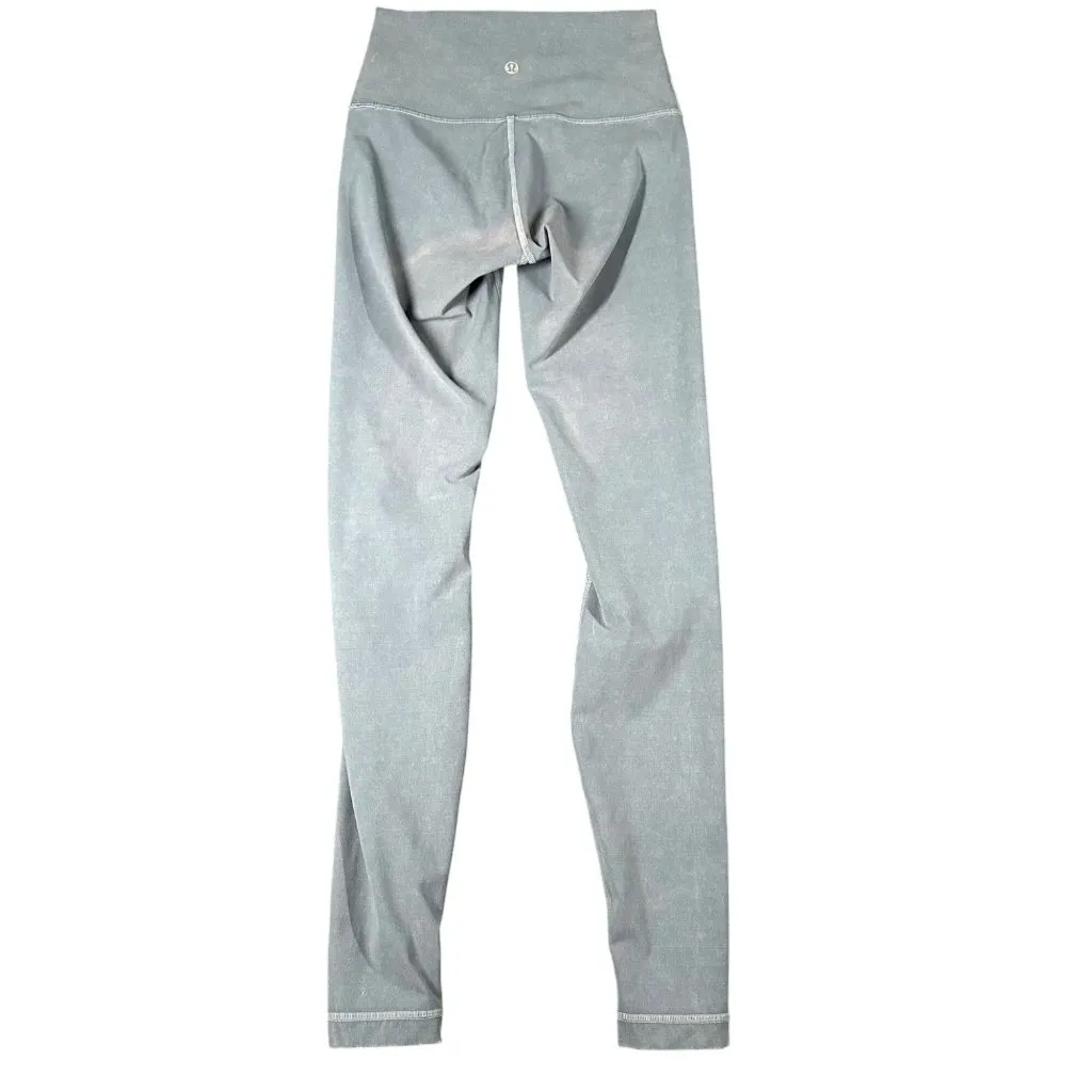 Lululemon Womens 2 Blue Wunder Under Gym Yoga Low‎ Rise Stretch Leggings Long - Image 8