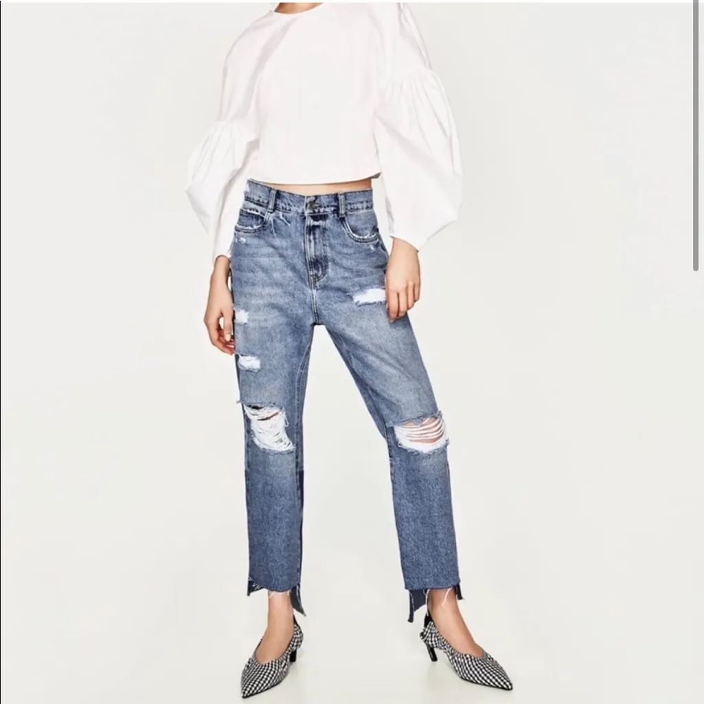 Zara mid-rise straight fit jeans Size 2 - Image 6
