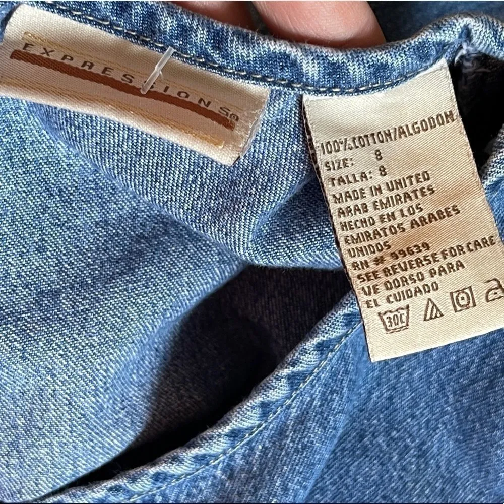 Vintage Expressions‎ Denim Dress Red Size 8 - Image 9