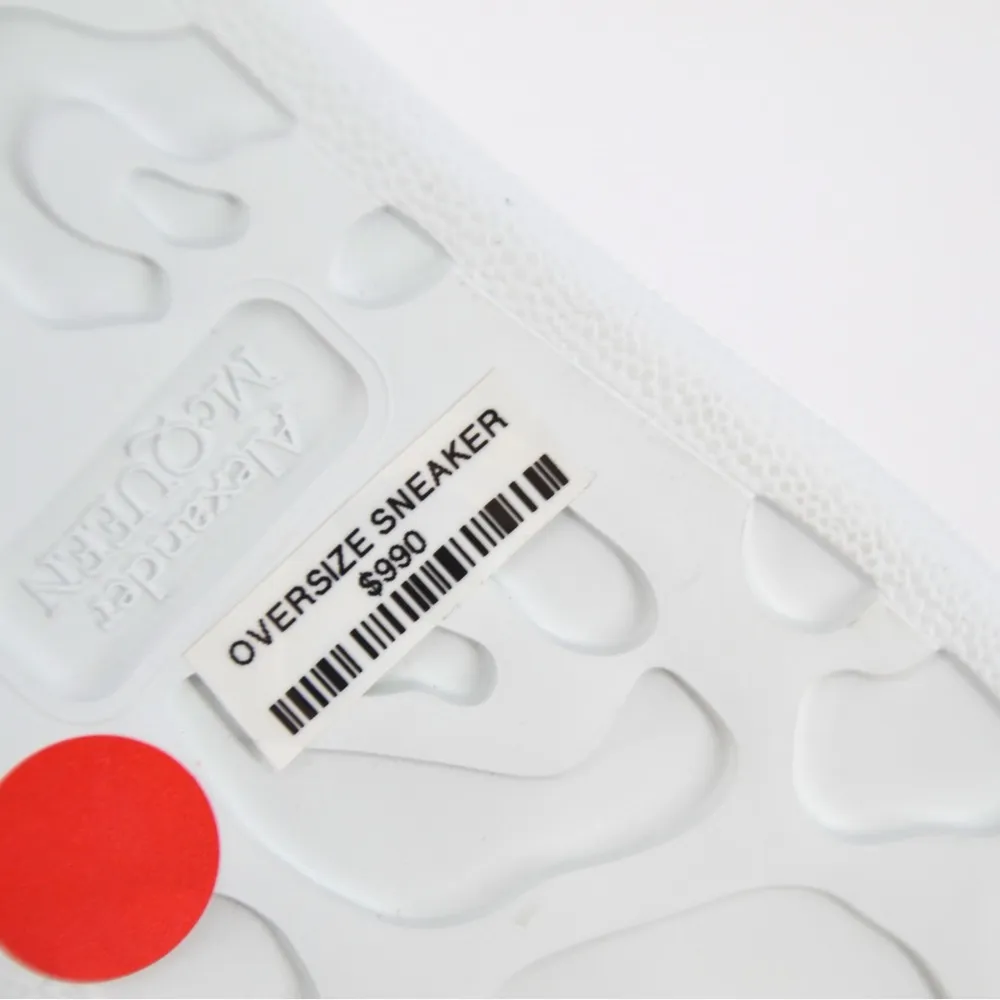 NEW Alexander Mcqueen Oversized Sneakers Sequin Beads White Red Leather Size 37 - Image 11