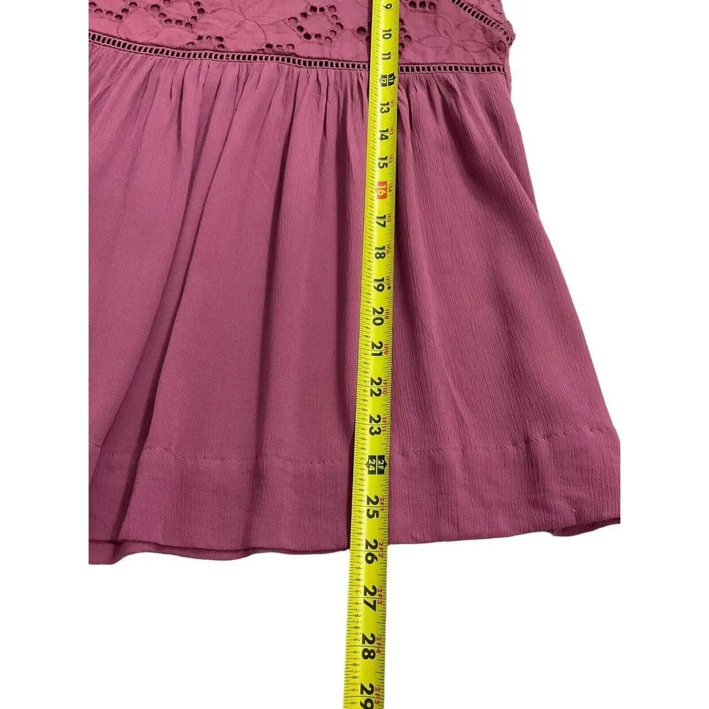 Knox Rose Women Size Medium Blouse Eyelet Rose Pink (7-296) - Image 7