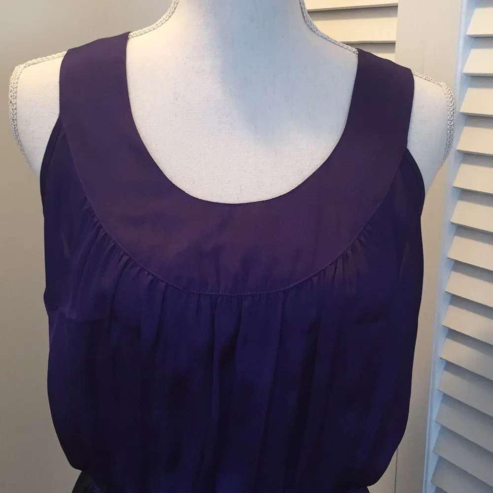 Purple and black silky dress - Image 4