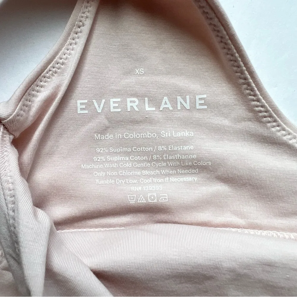 Everlane The Cotton Tank Bra Pink Size X-Small NWOT - Image 5