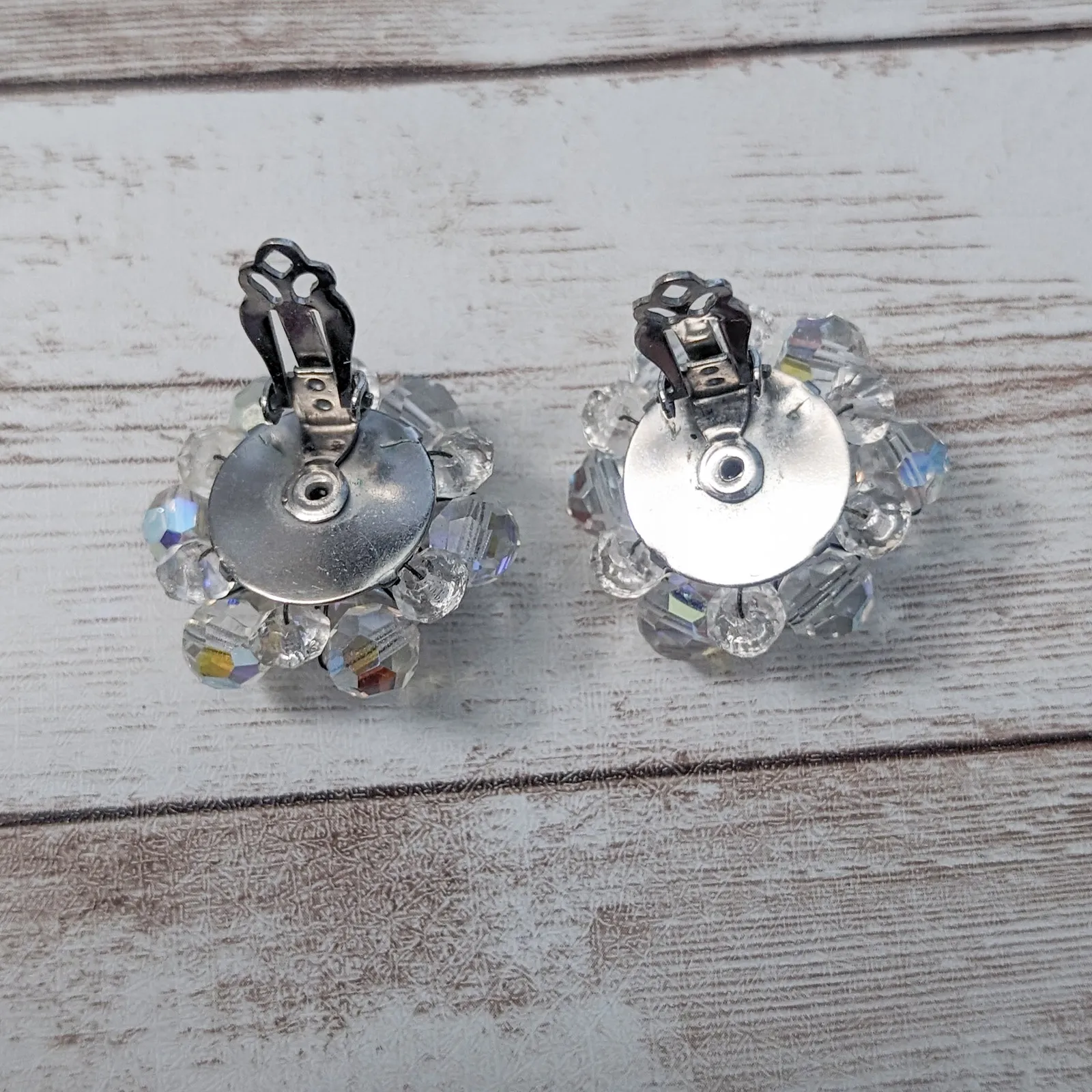 Vintage Clip On Earrings Beaded Cluster - Image 6