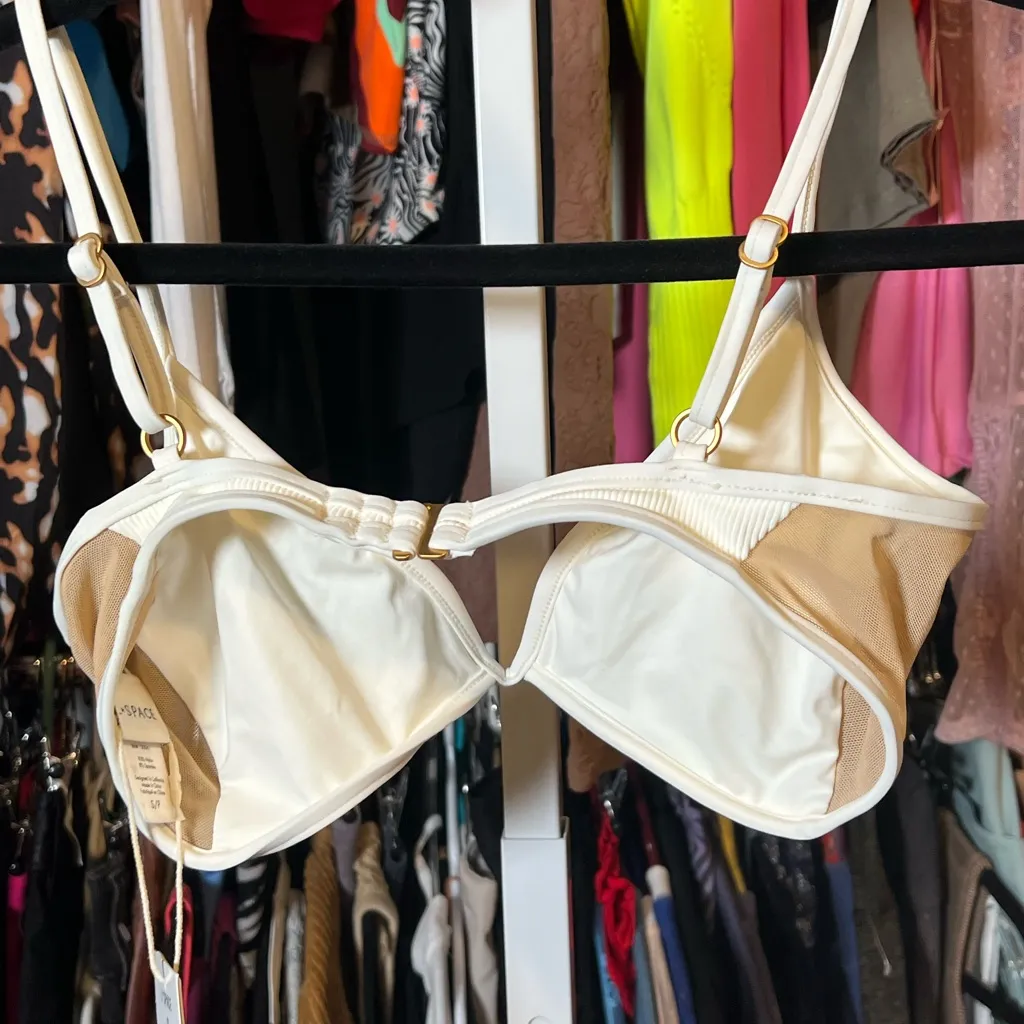 NWT cream L SPACE MACEY BIKINI top only - Image 6