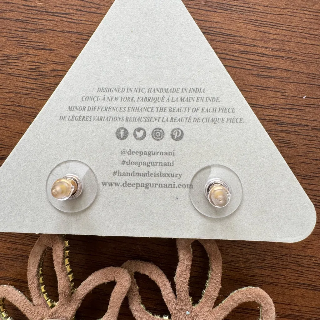 Deepa Gurnani Fiorella Flower Drop Earrings in Lime, NWT Green - Image 5