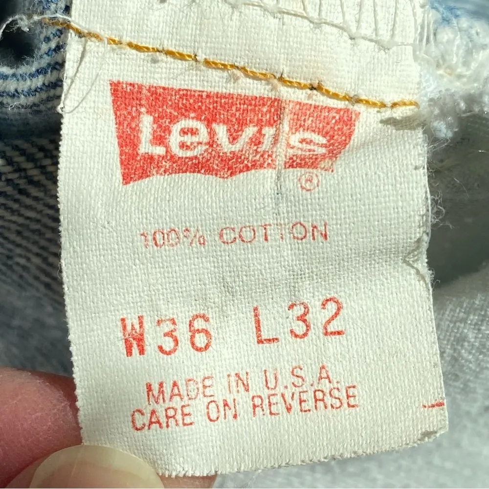 Vintage Levi's Acid Washed Orange Tab 550 Relaxed Taper Jeans Denim 36 X 32 - Image 13