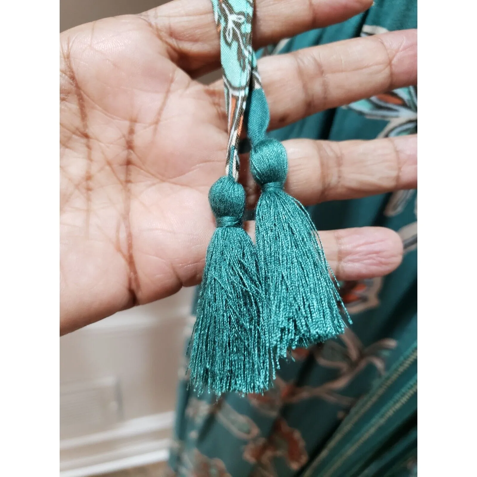 Knox Rose Women's Multi Floral Pleated V Neck Short Sleeve Long Maxi Dress Small - Image 8