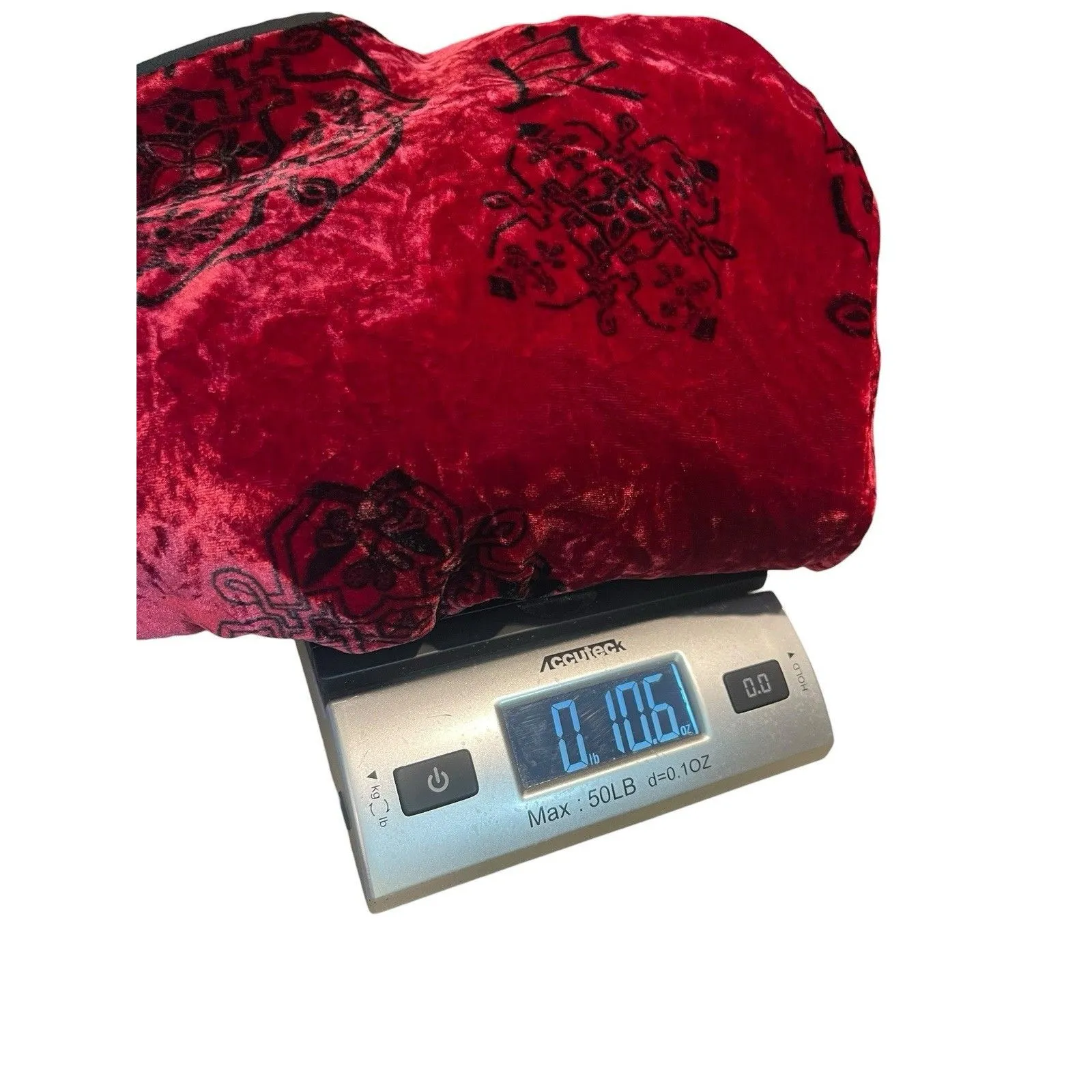 Chico’s Y2K XL Red Crushed Velvet L Asian Motif Kimono Silk Blend Top Tie Front - Image 11