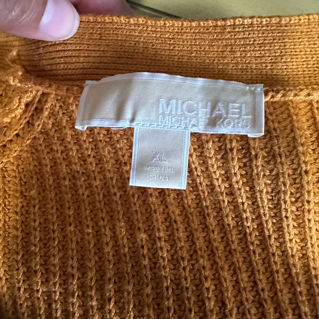 Michael Kors V-Neck Sweater in Rich Mustard - Image 3