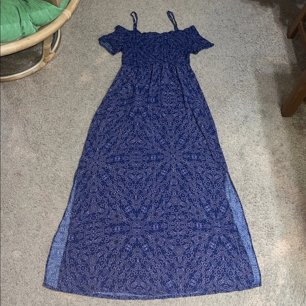 Seraphine Cara‎ Off Shoulder Maternity Maxi Dress Shirred Navy Blue 4 Size undefined - Image 7