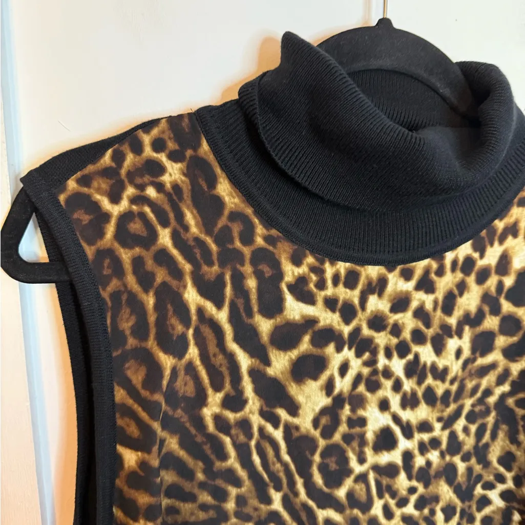 Nwt Ralph Lauren Animal Print Silk Blend Turtleneck Sweater Dress - Image 5