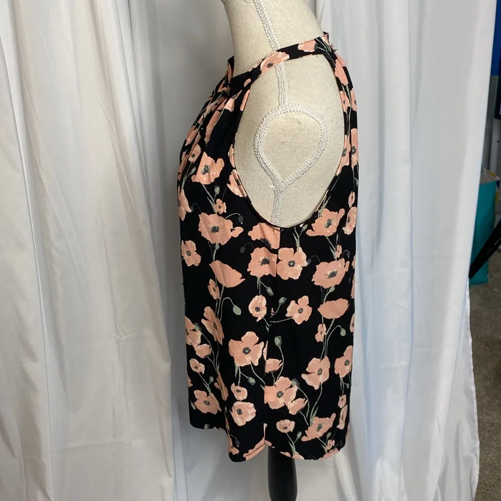 106 Lemon Tart Floral Cottagecore Blackmore Split Neck Top Stitch Fix Small Black - Image 2