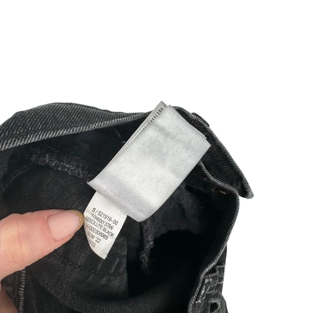 GAP Cheeky Straight High Rise Jeans Absolute Black Relaxed Y2K Womens 24/00 - Image 10