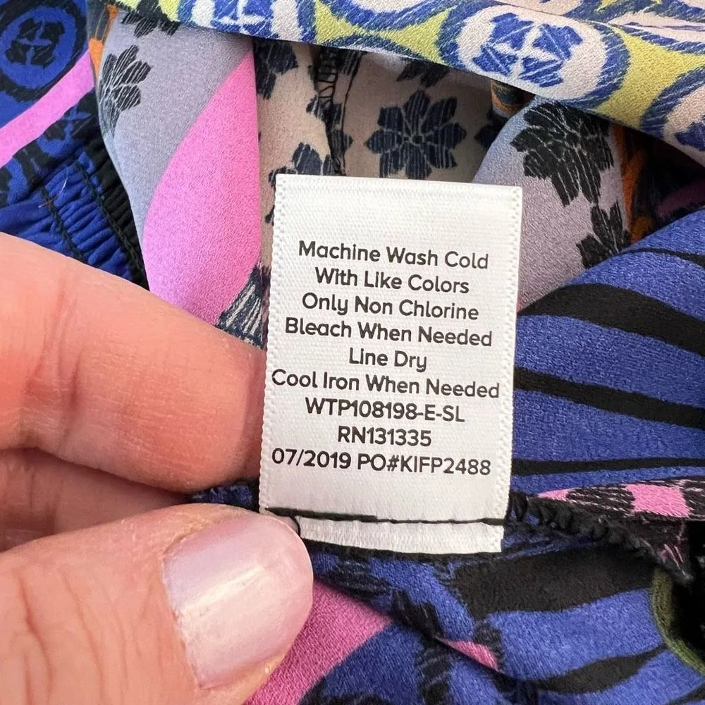 Peyton Jenson Evereve Cora patchwork colorful wrap top size xs - Image 13