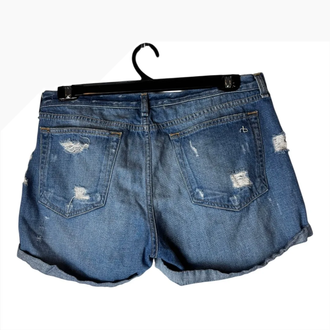 Rag & Bone Shorts Women‎ 30 Blue Medium Wash Obispo Rebel Denim Distressed Jean - Image 2