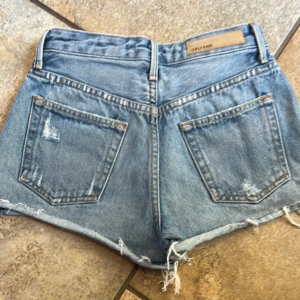 Women's Blue Distressed Shorts - Image 3