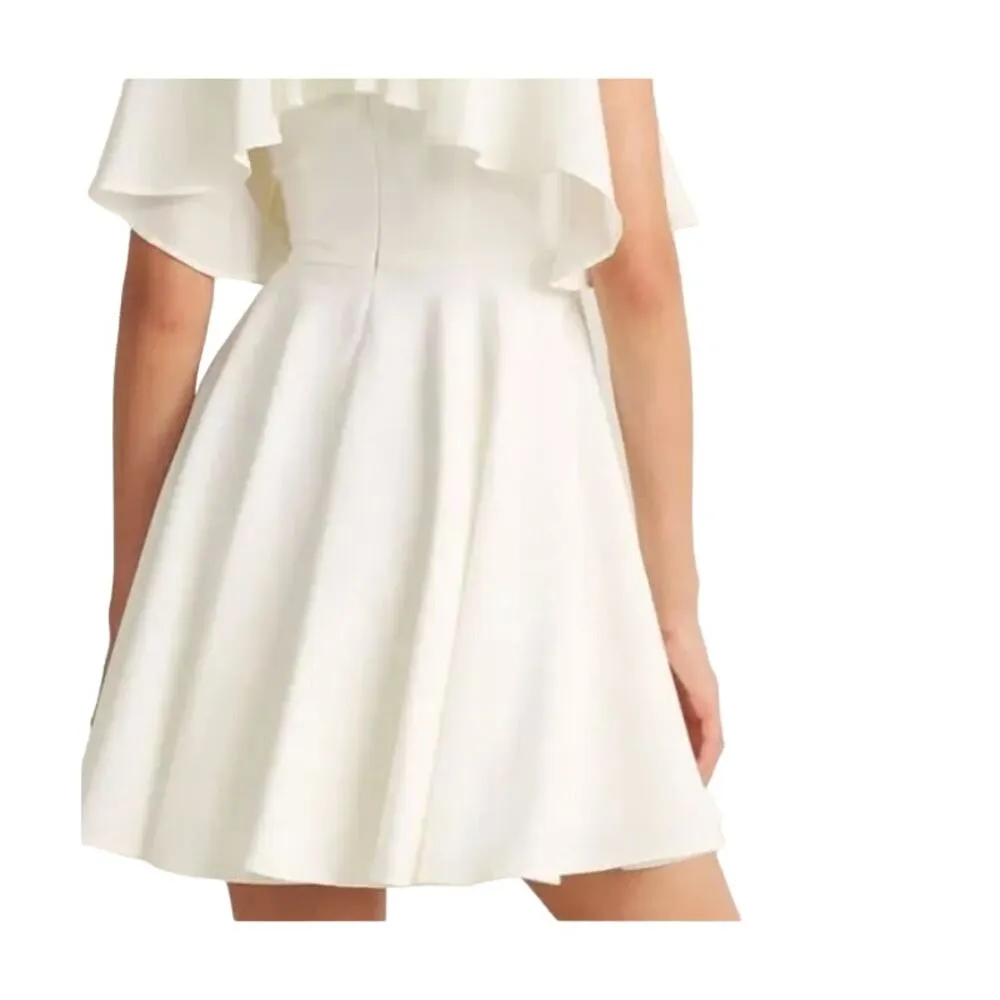 JAY GODFREY Chiffon Cape Mini Dress V - Image 2